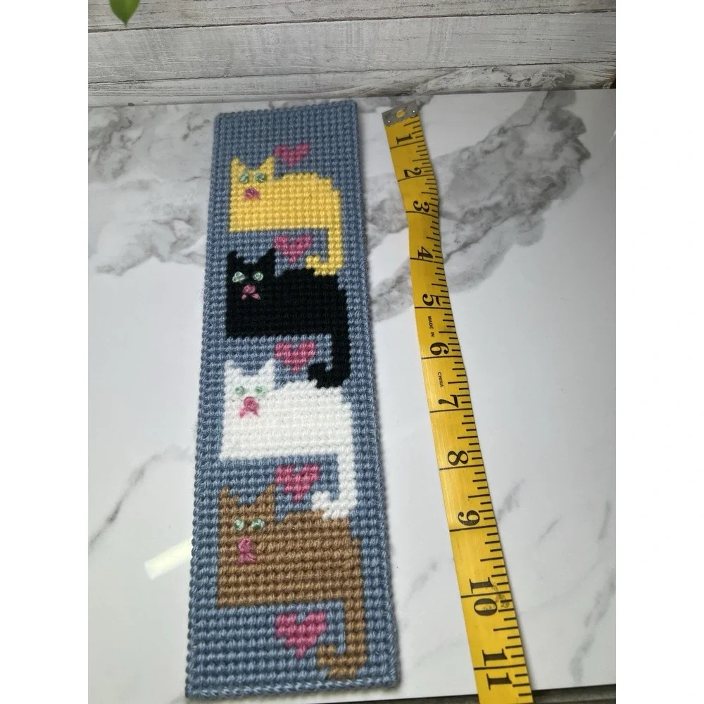 Cats, Kitty Canvas Needlepoint Decor Handmade